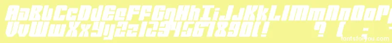 Mobile Infantry Font – White Fonts on Yellow Background