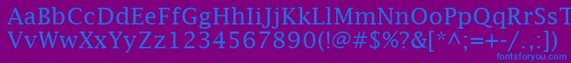 フォントLucidaFaxRegular – 紫色の背景に青い文字