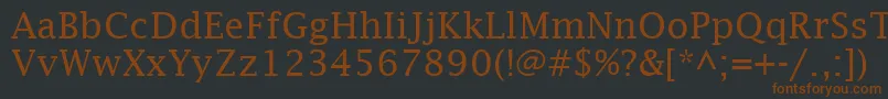 LucidaFaxRegular-fontti – ruskeat fontit mustalla taustalla