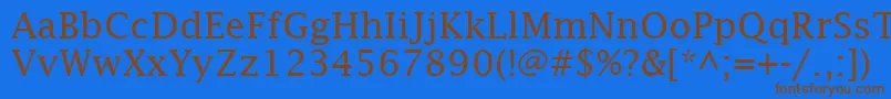 LucidaFaxRegular Font – Brown Fonts on Blue Background