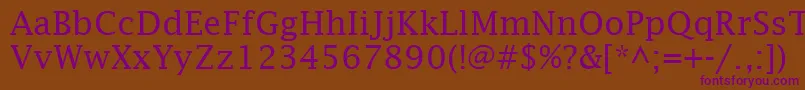 LucidaFaxRegular Font – Purple Fonts on Brown Background