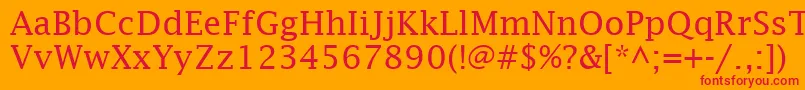 LucidaFaxRegular Font – Red Fonts on Orange Background