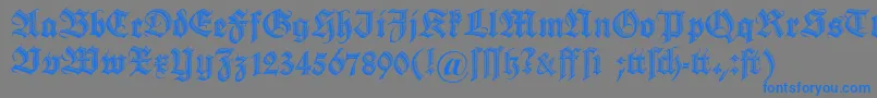 Dszierschrift Font – Blue Fonts on Gray Background