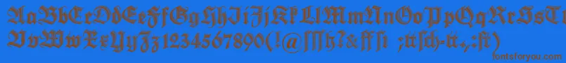 Dszierschrift Font – Brown Fonts on Blue Background