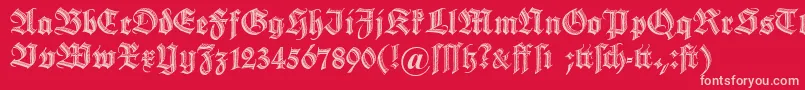 Dszierschrift Font – Pink Fonts on Red Background