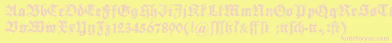 Dszierschrift Font – Pink Fonts on Yellow Background