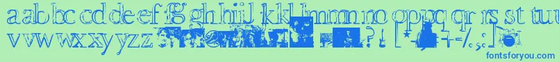 Devotionanddesire Font – Blue Fonts on Green Background