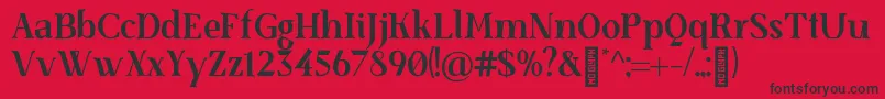 SenzabellaBold Font – Black Fonts on Red Background