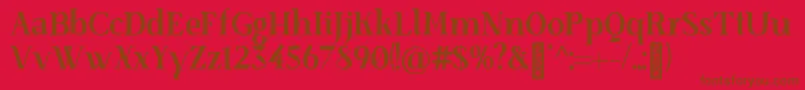 SenzabellaBold-Schriftart – Braune Schriften auf rotem Hintergrund