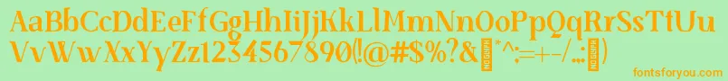 SenzabellaBold Font – Orange Fonts on Green Background