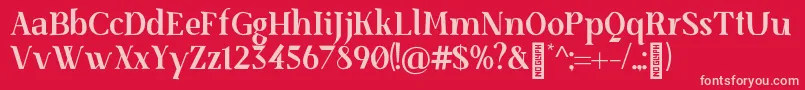 SenzabellaBold Font – Pink Fonts on Red Background