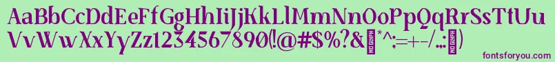SenzabellaBold Font – Purple Fonts on Green Background