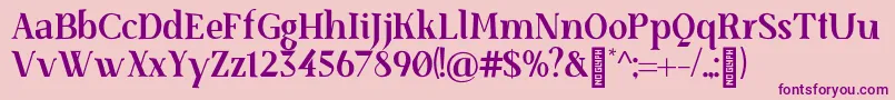 SenzabellaBold Font – Purple Fonts on Pink Background