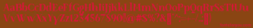 SenzabellaBold Font – Red Fonts on Brown Background