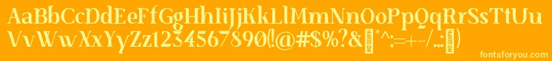 SenzabellaBold Font – Yellow Fonts on Orange Background