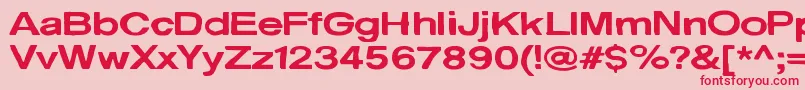 フォントBehindTheSurprise – ピンクの背景に赤い文字
