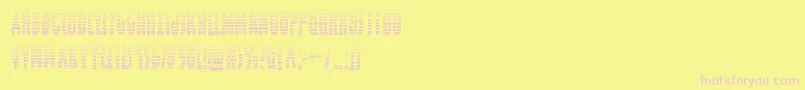 Grendelsmothergrad-fontti – vaaleanpunaiset fontit keltaisella taustalla