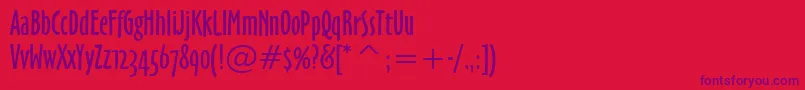 Handicraft Font – Purple Fonts on Red Background