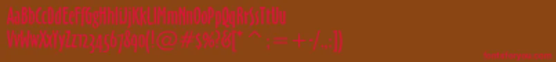 Handicraft Font – Red Fonts on Brown Background