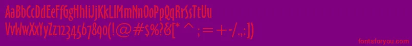 Handicraft Font – Red Fonts on Purple Background