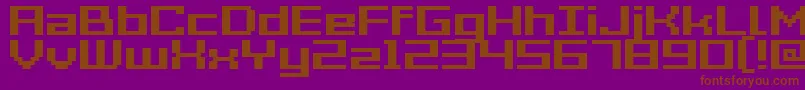 フォントGrixelAcme7WideBold – 紫色の背景に茶色のフォント