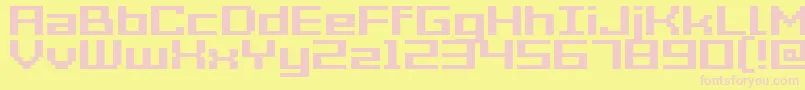 GrixelAcme7WideBold-Schriftart – Rosa Schriften auf gelbem Hintergrund
