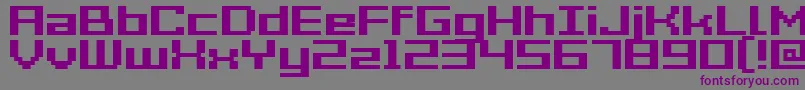 Czcionka GrixelAcme7WideBold – fioletowe czcionki na szarym tle