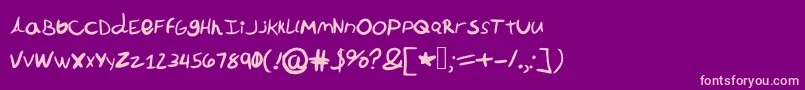 Laizziercomic Font – Pink Fonts on Purple Background