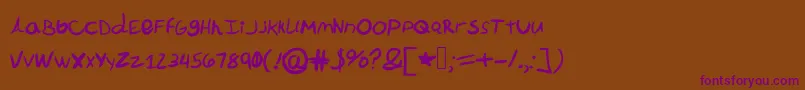 Laizziercomic Font – Purple Fonts on Brown Background