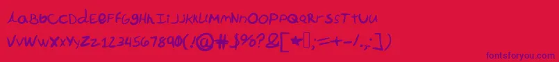 Laizziercomic Font – Purple Fonts on Red Background