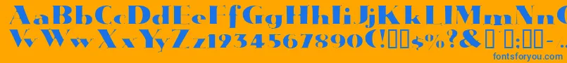 Janwoodssk Font – Blue Fonts on Orange Background