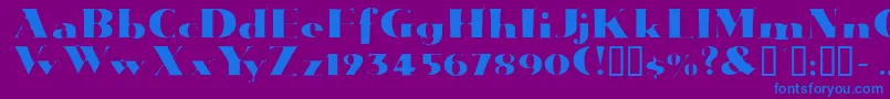 Janwoodssk Font – Blue Fonts on Purple Background