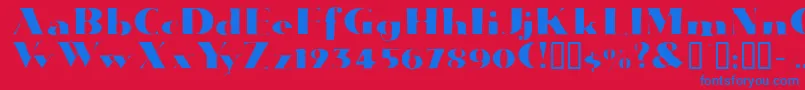 Janwoodssk Font – Blue Fonts on Red Background