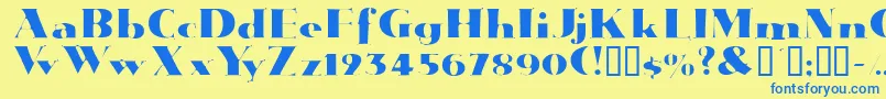 Janwoodssk Font – Blue Fonts on Yellow Background