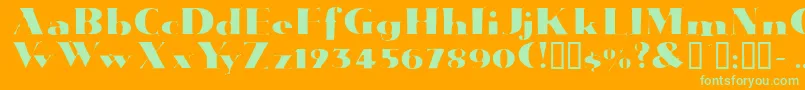 Janwoodssk Font – Green Fonts on Orange Background