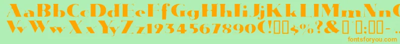 Janwoodssk Font – Orange Fonts on Green Background