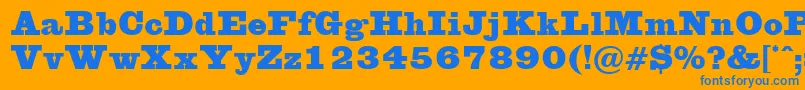 Eglentine Font – Blue Fonts on Orange Background