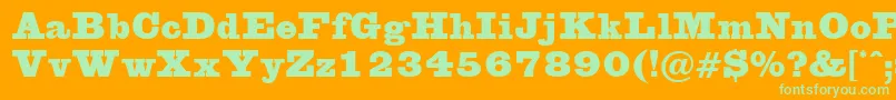 Eglentine Font – Green Fonts on Orange Background