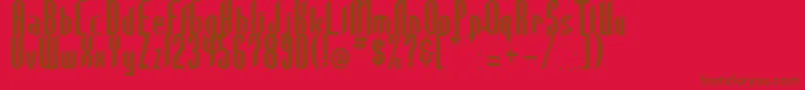 HighlanderRegular Font – Brown Fonts on Red Background