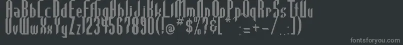 フォントHighlanderRegular – 黒い背景に灰色の文字