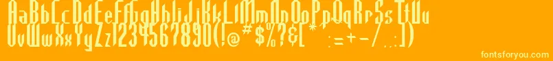 HighlanderRegular Font – Yellow Fonts on Orange Background