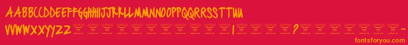 BlackjacketboysBold Font – Orange Fonts on Red Background