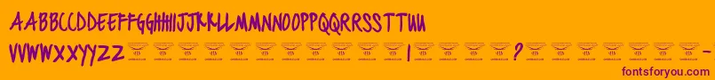 BlackjacketboysBold Font – Purple Fonts on Orange Background