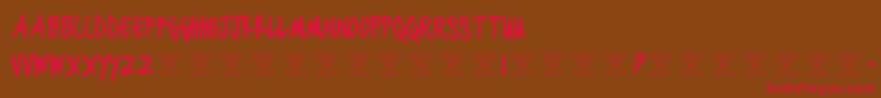 BlackjacketboysBold Font – Red Fonts on Brown Background