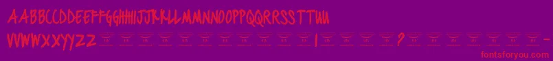 BlackjacketboysBold Font – Red Fonts on Purple Background