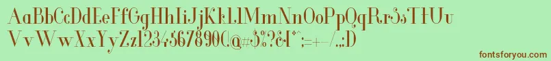 GlamorCondensed Font – Brown Fonts on Green Background