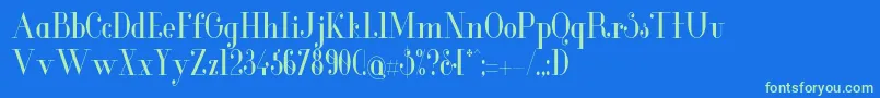 GlamorCondensed Font – Green Fonts on Blue Background