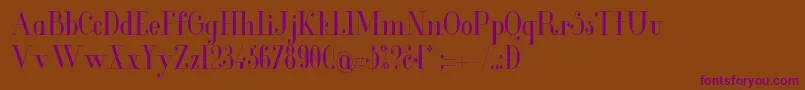 GlamorCondensed Font – Purple Fonts on Brown Background