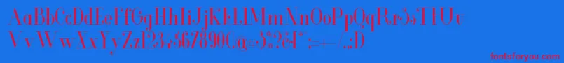 Czcionka GlamorCondensed – czerwone czcionki na niebieskim tle