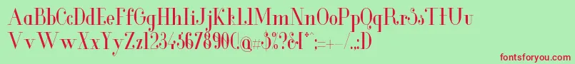 GlamorCondensed Font – Red Fonts on Green Background